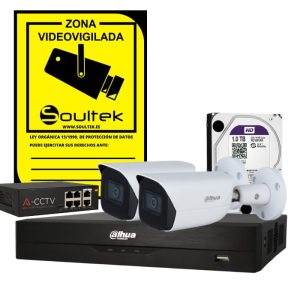 Kit Cámaras Bullet IP 4Mpx con Micro y Grabador Dahua