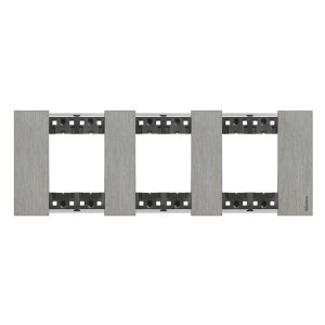 Marco de 3 elementos (6 módulos) acero Bticino Living NoW KA4802M3ZG