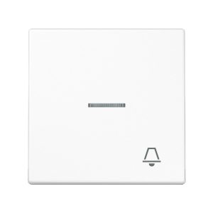 Tecla pulsador timbre visor en blanco alpino mate Jung LS 990. Ref: LS990KO5KWWM